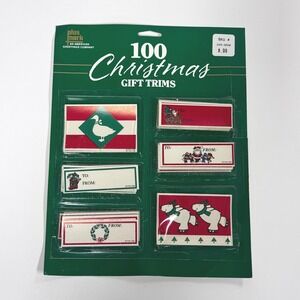 Vintage Christmas gift tags-  Partial Box of holiday labels 1992